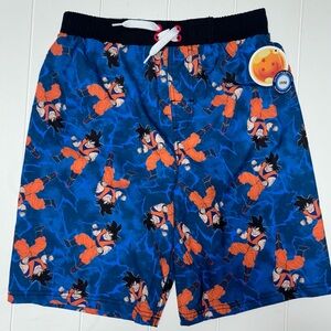 Dragon Ball Z Blue & Orange Swim Trunks Shorts Bathing Suit Boys 14/16